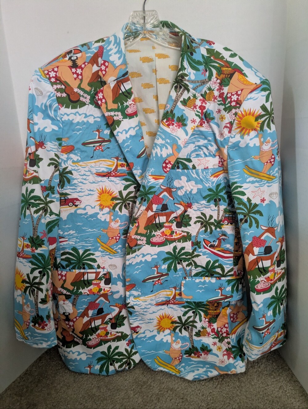 LOUD MOUTH Christmas Santa‎ Golf Blazer Jacket Coat Size 44